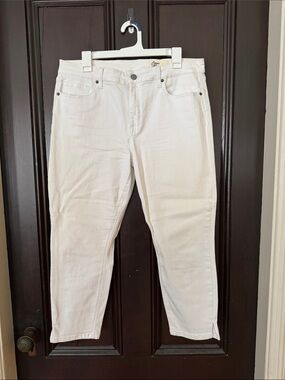 Cosmic Blue Love White Women’s Jeans - Classic Straight Fit